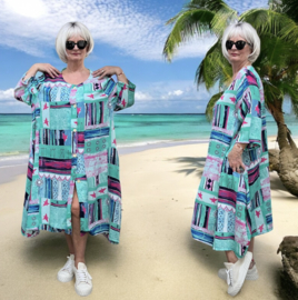 AKH oversized chique viscose A-lijn  hemd/tuniek met zakken /niet doorschijnend