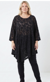 Vincenzo Allocca oversized elegante A-lijn tuniek  apart/stretch zwart