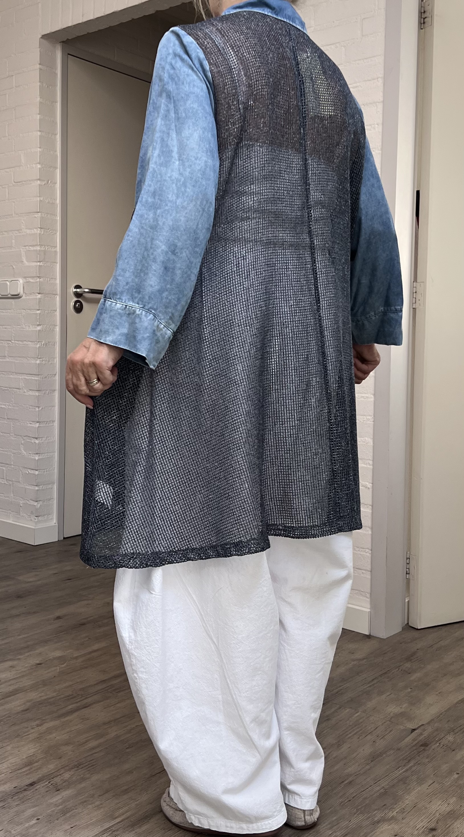 Zedd Plus tencel jeans A-lijn blouse/hemd/tuniek