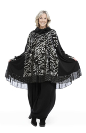 AKH oversized viscose A-lijn tuniek  apart zwart/silver stretch