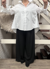 XUNA oversized katoen asymmetrisch A-lijn blouse/hemd/stretch