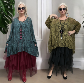 Moonshine de modieuze kleuring oversized kanten top /in meerdere kleuren