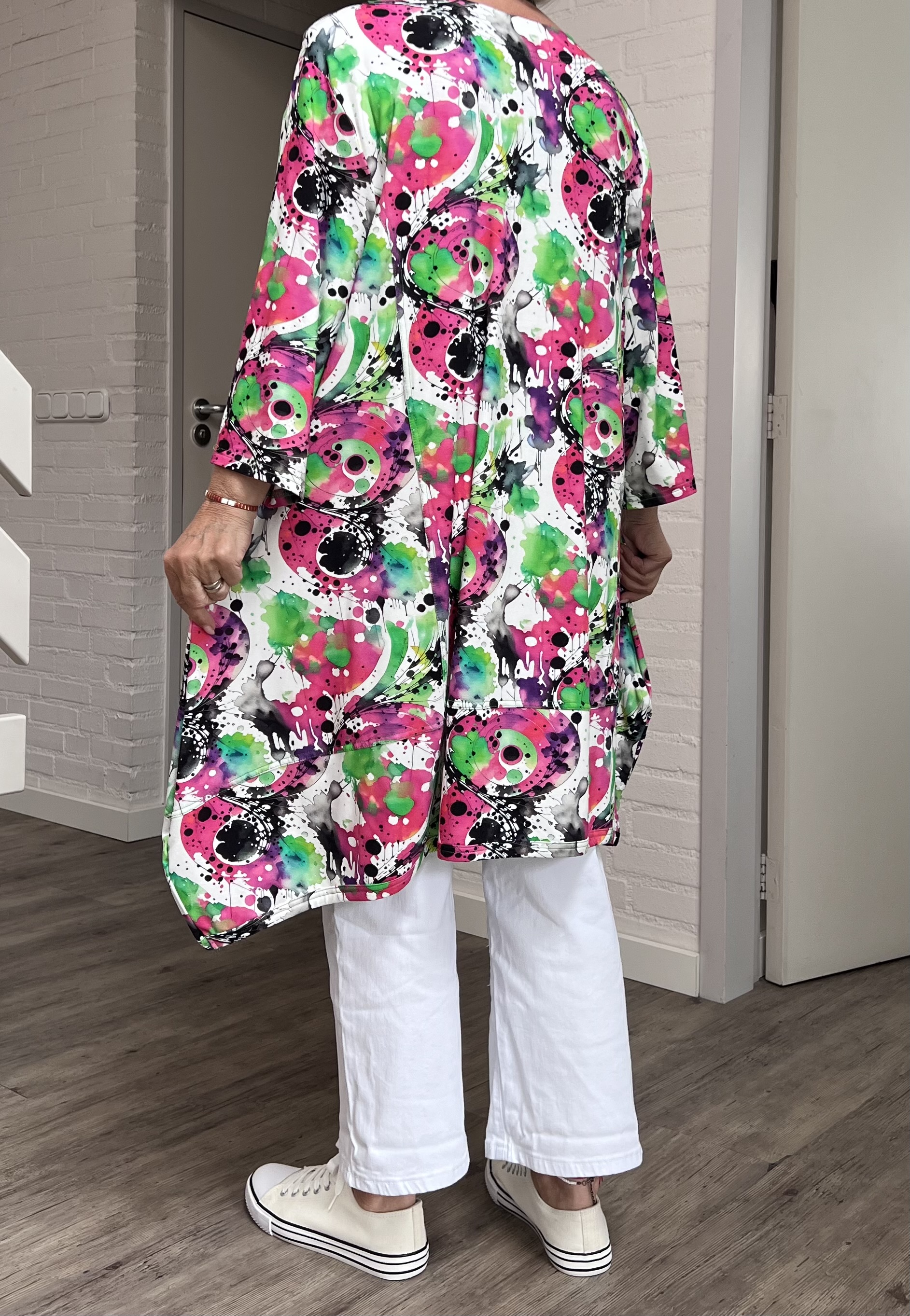New Jersey oversized viscose A-lijn jurk/tuniek extra wijd/ stretch