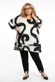 Vincenzo Allocca oversized A-lijn jurk apart stretch /wit/zwart