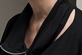 Divas planet oversized viscose jurk zwart stretch