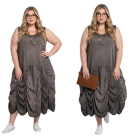 Moonshine de modieuze kleuring katoen A-lijn jurk stretch