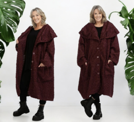 AKH oversized lange ballonvorm glanzendet gekrulde bont winterjas