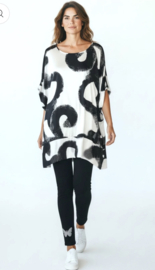 Vincenzo Allocca oversized A-lijn jurk apart stretch /wit/zwart