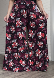 ITALY Mode jersey viscose  wijde broek apart /zeer rekbaar