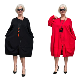 SINNE design.. A- lijn katoen jurk stretch /in meerdere kleuren