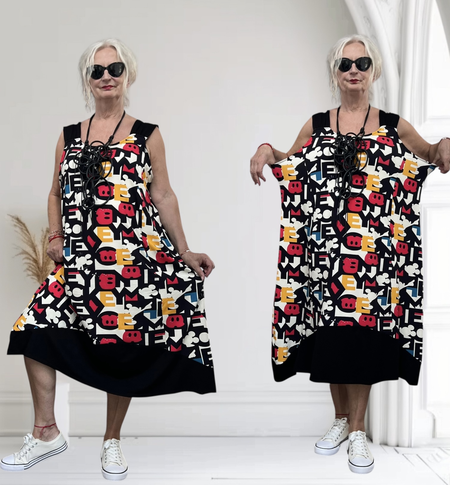 Naveed  oversized viscose jersey A-lijn jurk stretch