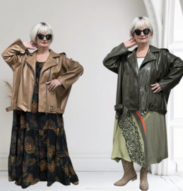 NEW COLLECTION oversized  eco leder jas met ritssluiting  stretch  /in meerdere kleuren