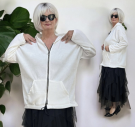 ITALIA MODA oversized viscose vest met ritssluiting stretch