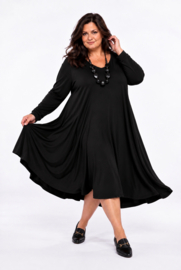 ITALIA   jersey viscose mix  A-lijn jurk stretch  /in meerdere kleuren