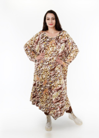 AKH oversized jersey viscose A-lijn jurk apart stretch