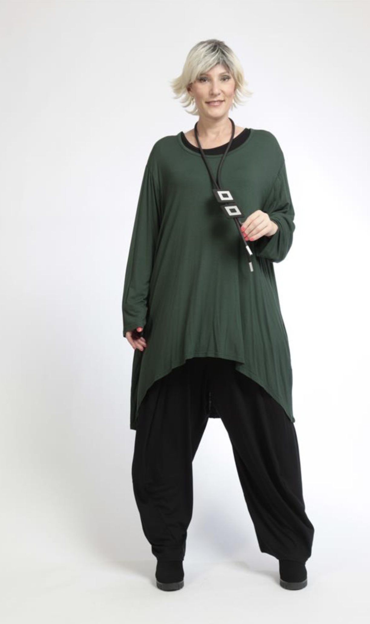 AKH oversized viscose tricot  A-lijn tuniek apart stretch