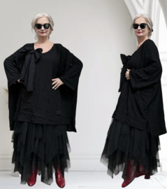 Vincenzo Allocca oversized gekreukt tuniek met een boog apart/zwart/stretch