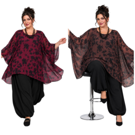 ITALIA MODA oversized chiffon tuniek/ poncho/gevoerd//in meerdere kleuren 