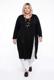 AKH oversized A-lijn jurk/tuniek met rits zwart