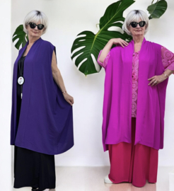 Sissi oversized viscose mouwloze vest stretch /in meerdere kleuren