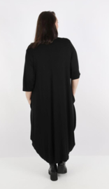 AKH jersey viscose ballon jurk apart stretch  zwart