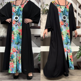 Giuseppina oversized A-lijn viscose  jurk  apart (extra groot)