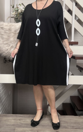 Ophilia viscose  jurk/tuniek  met bis stretch zwart/wit