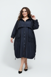 Zedd Plus oversized waterbestendig tussenjas donkerblauw