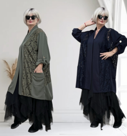 ITALIA MODA  oversized jersey  KANTEN vest  stretch/in meerdere kleuren