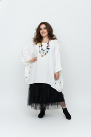 ITALIA MODA oversized mousseline katoen A-lijn tuniek