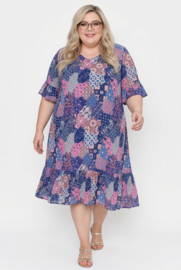 One Summer  viscose A-lijn jurk