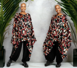 AKH viscose asymmetrisch oversized A-lijn tuniek/top met zakken apart stretch