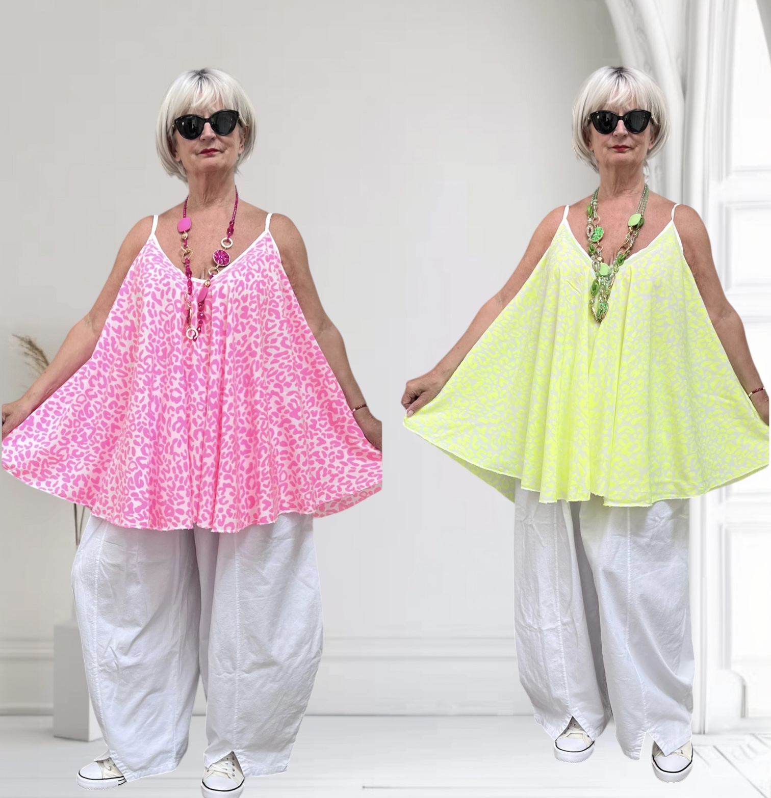 ITALIA oversized viscose A-lijn zomer top/in meerdere kleuren