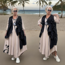 Vincenzo Allocca oversized A-lijn mouwloze vest zwart