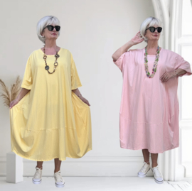 ITALIA MODA oversized katoen A-lijn jurk stretch /in meerdere kleuren