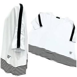 Vincenzo Allocca oversized katoen A-lijn tuniek/aparte/stretch wit/zwart
