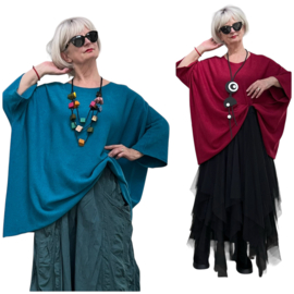 ITALIA oversized viscose mix gebreide top/tuniek/in meerdere kleuren