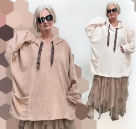 Sissy ITALIA oversized fleece tuniek/ stretch/in meerdere kleuren