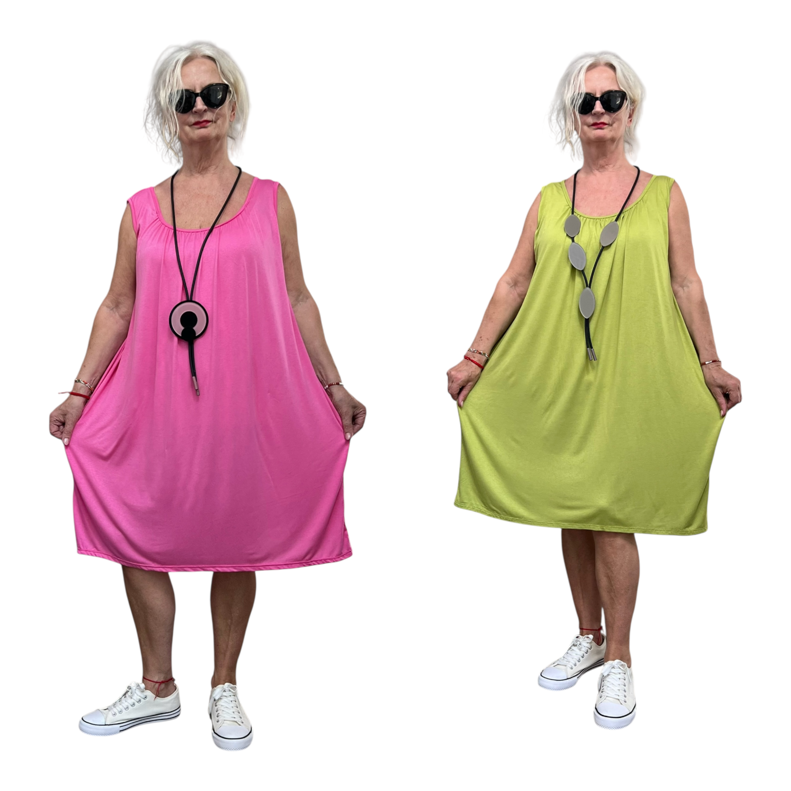 ITALIA viscose zomer jurk apart stretch/in meerdere kleuren