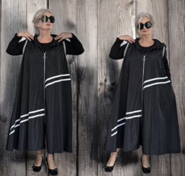 SASHA KLARA oversized  A-lijn vest + jurk / stretch/zwart/wit