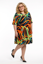 New Jersey viscose A-lijn jurk stretch