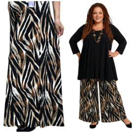 ITALY Mode jersey viscose  wijde broek apart /zeer rekbaar/zwart/wit/beige