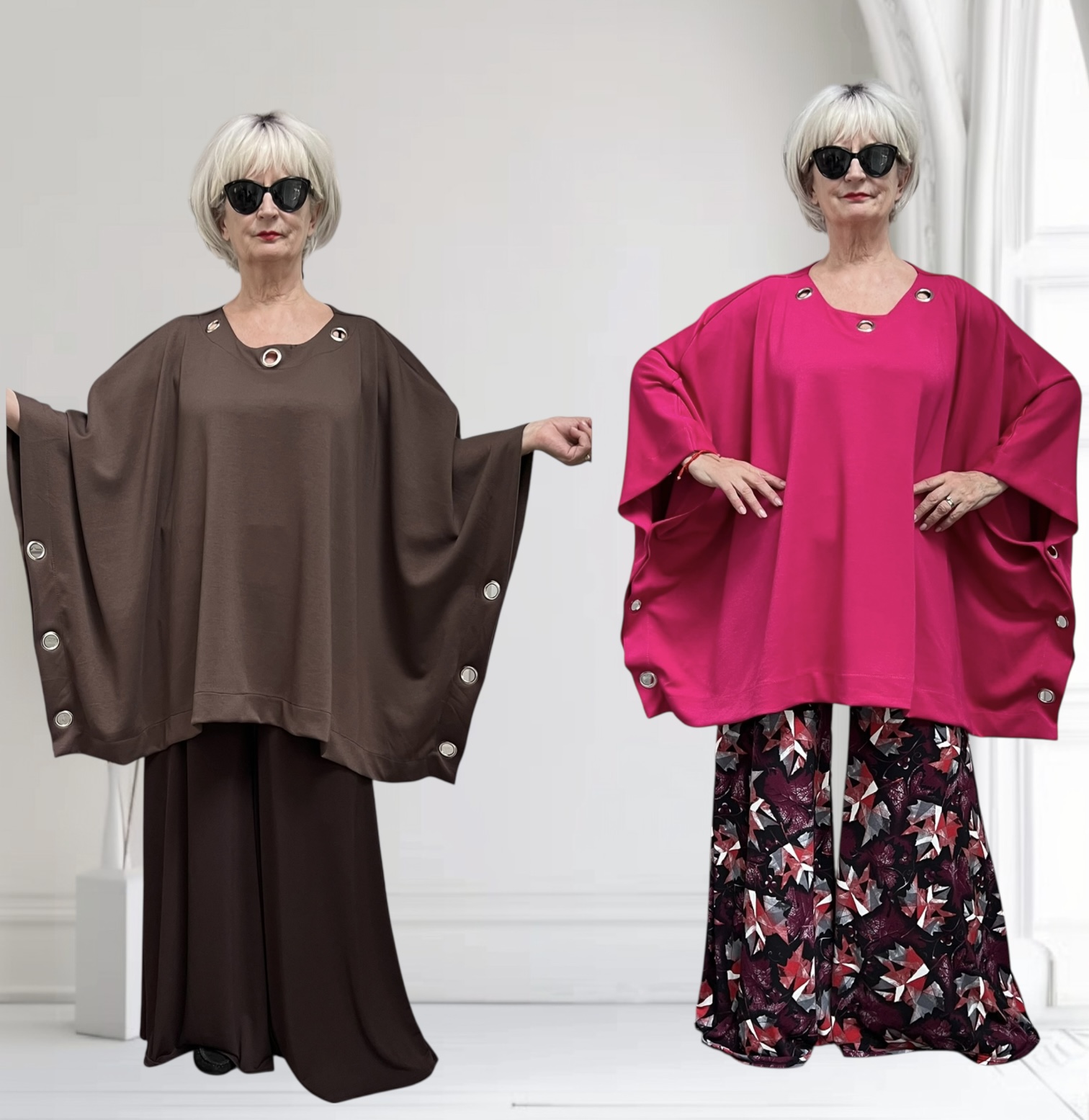 ITALIA MODA  oversized winter katoen tuniek/ poncho stretch /in meerdere kleuren