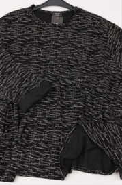 AKH oversized jersey viscose mix A-lijn tuniek apart stretch zwart/wit
