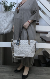 Giulia Pieralli luxe designer dames handtas ecru - Fashion glamour bag