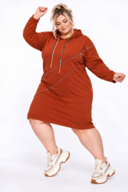 Italia Moda katoen jurk/tuniek met ritsen/ stretch /in meerdere kleuren