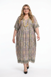 ITALIA oversized zijde/viscose  A-lijn zomer jurk