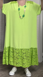 ITALIA MODA viscose  mix A-lijn jurk met kant stretch /in meerdere kleuren