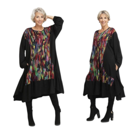 AKH oversized viscose A-lijn jurk met zakken apart stretch
