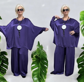 ITALIA chique viscose/satijn setje top + broek apart /in meerdere kleuren
